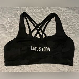 Lululemon Athletic Sports Bra with Strappy Design black and gray camouflage size